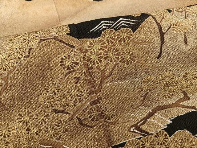 平和屋着物■豪華黒留袖 遠山枝花文 金彩 正絹 逸品 BAAW6469mz