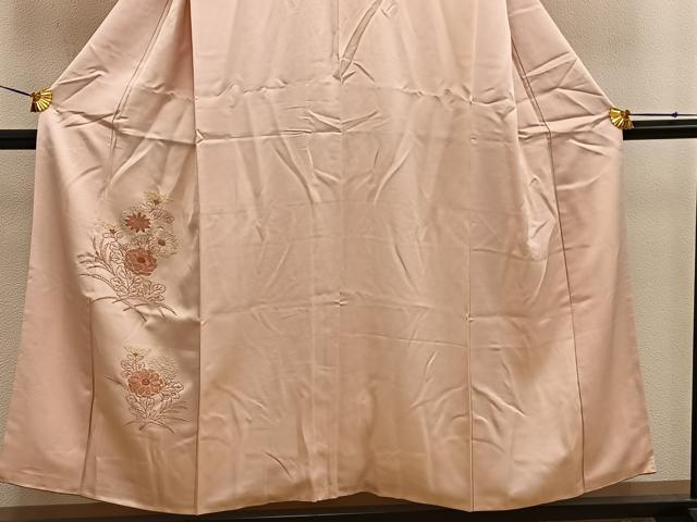 平和屋着物■訪問着 総刺繍 相良刺繍 芝草菊花文 正絹 逸品 BAAW6493mz