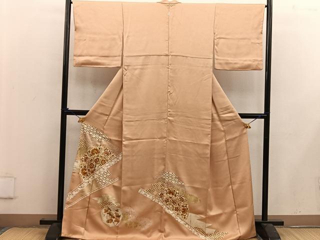 平和屋着物■豪華色留袖 駒刺繍 草花文 金彩 正絹 逸品 BAAW6504mz