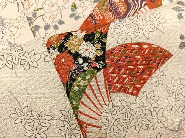 平和屋着物■上質な小紋 扇面花文 正絹 逸品 BAAW6505mz