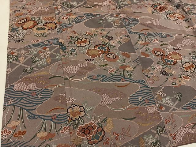 平和屋着物■上質な小紋 流水花文 金彩 正絹 逸品 BAAW6507mz