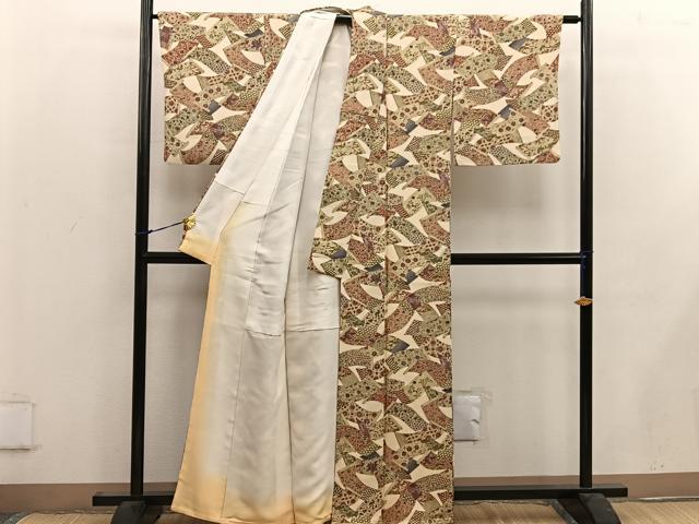 平和屋着物■上質な小紋 草花絵巻文 正絹 逸品 BAAW6513mz