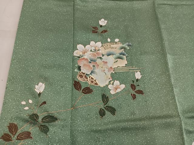 平和屋着物■訪問着 破れ色紙花文 金彩 正絹 逸品 BAAW6522mz