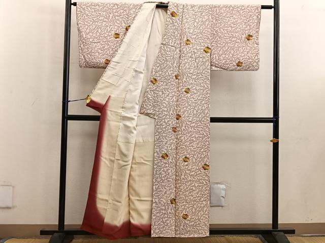 平和屋着物■上質な小紋 枝梅文 正絹 逸品 BAAW6529mz