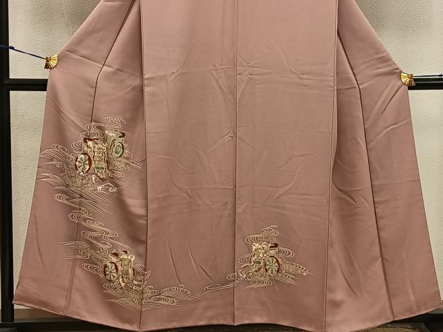 平和屋着物■訪問着 御所車花文 金彩 正絹 逸品 BAAW6569mz