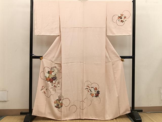 平和屋着物■訪問着 刺繍 雪輪牡丹花文 金彩 正絹 逸品 BAAW6572mz