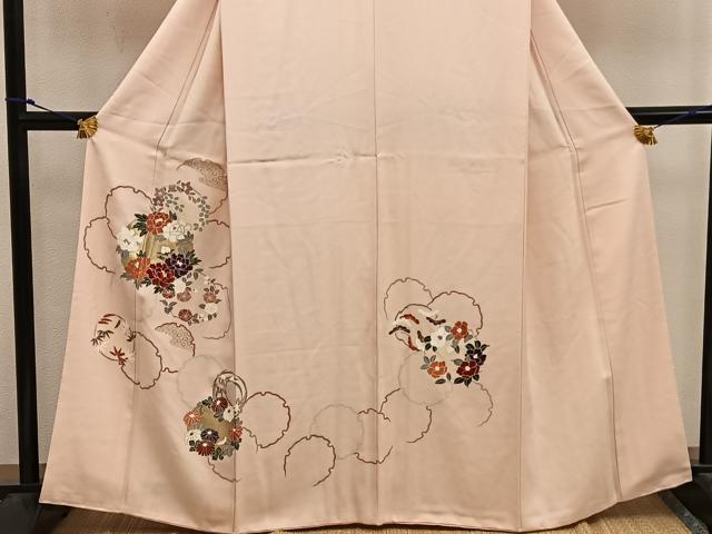 平和屋着物■訪問着 刺繍 雪輪牡丹花文 金彩 正絹 逸品 BAAW6572mz