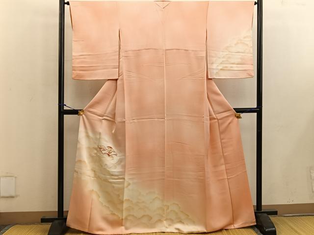 平和屋着物■訪問着 刺繍 冊子花文 暈し染め 正絹 逸品 BAAW6578mz