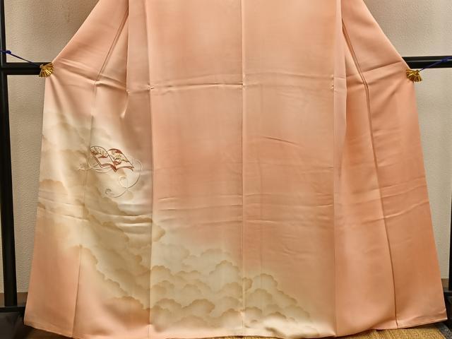 平和屋着物■訪問着 刺繍 冊子花文 暈し染め 正絹 逸品 BAAW6578mz
