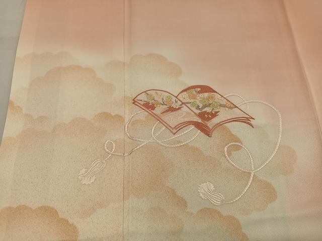平和屋着物■訪問着 刺繍 冊子花文 暈し染め 正絹 逸品 BAAW6578mz