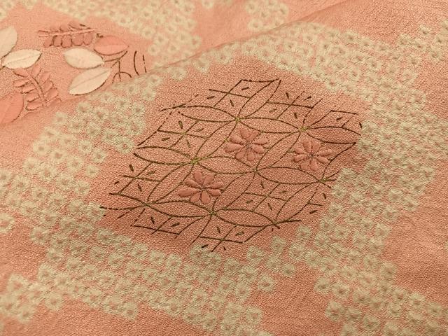 平和屋着物■訪問着 絞り 刺繍 七宝花文 金彩 正絹 逸品 BAAW6589mz