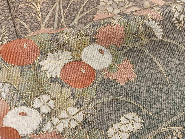 平和屋着物■訪問着 菊花文 たたき染め 金彩 正絹 逸品 BAAW6594mz