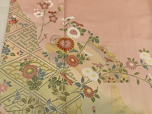 平和屋着物■訪問着 地紙重ね花文 暈し染め 金彩 正絹 逸品 BAAW6614mz