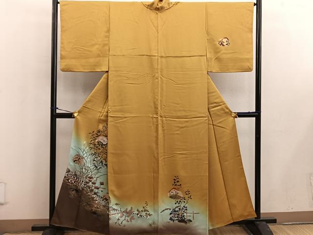 平和屋着物■訪問着 牡丹花文 暈し染め 金彩 正絹 逸品 BAAW6642mz