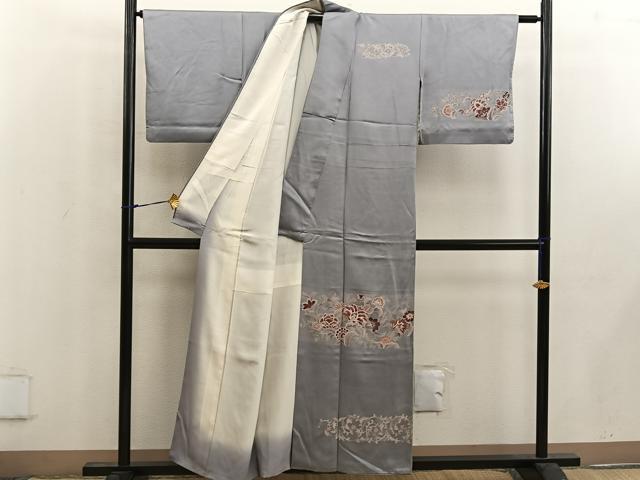 平和屋着物■訪問着 刺繍 更紗花文 正絹 逸品 BAAW6645mz