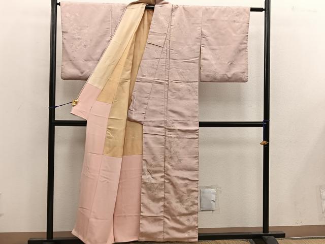 平和屋着物■上質な小紋 草花文 金銀糸 正絹 逸品 BAAW6654mz