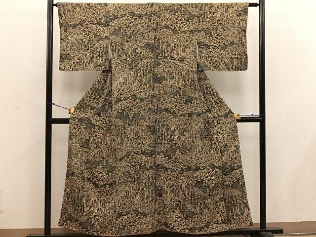平和屋着物■上質な小紋 風景花文 正絹 逸品 BAAW6679mz