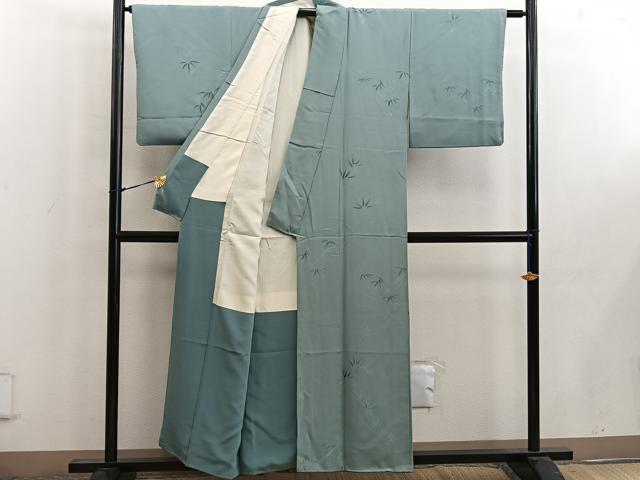 平和屋着物■上質な小紋 笹の葉地紋 地紋起こし 正絹 逸品 BAAW6693mz