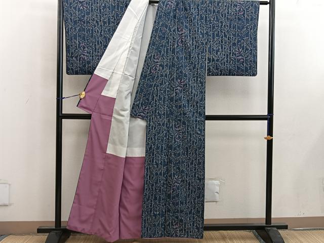 平和屋着物■上質な紬 笹竹文 正絹 逸品 BAAW6706mz