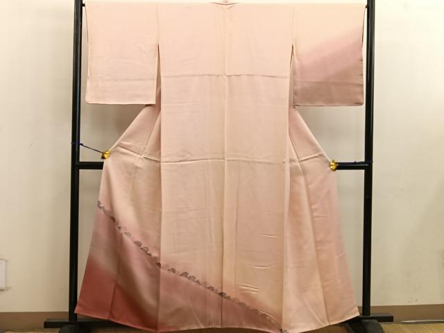 平和屋着物■訪問着 草花文 暈し染め 正絹 逸品 BAAW6708mz