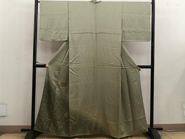 平和屋着物■訪問着 駒刺繍 スワトウ刺繍 地紙重ね花文 金糸 正絹 逸品 BAAW6714mz