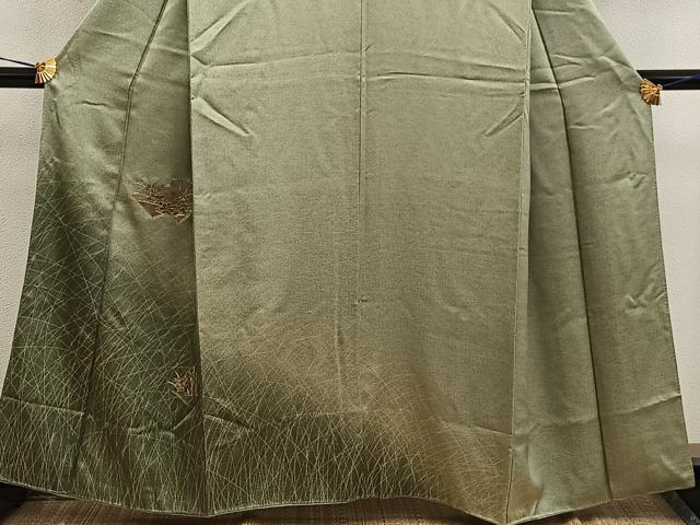 平和屋着物■訪問着 駒刺繍 スワトウ刺繍 地紙重ね花文 金糸 正絹 逸品 BAAW6714mz
