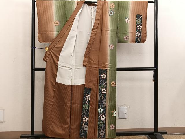 平和屋着物■訪問着 梅花文 暈し染め 金彩 正絹 逸品 BAAW6718mz