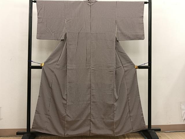 平和屋着物■上質な小紋 縞 正絹 逸品 BAAW6727mz