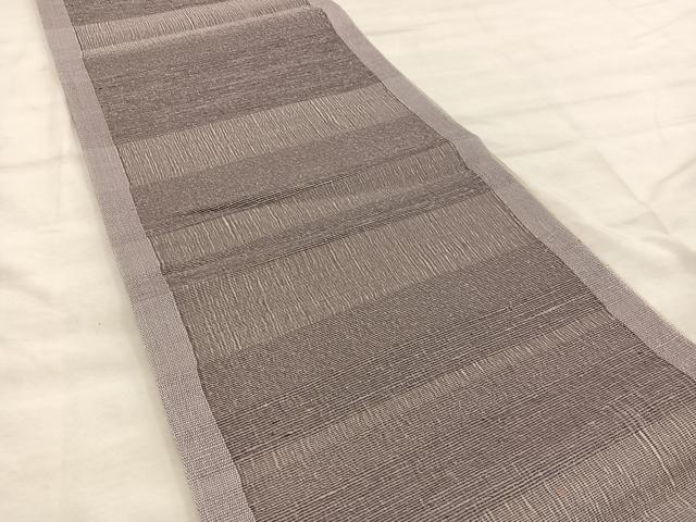 平和屋着物▽全通柄袋帯 紬地 横段文 スリーシーズン 春夏秋 正絹 逸品 BAAW6739mz