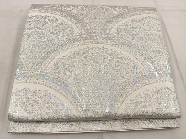 平和屋着物◎六通柄袋帯 オーロラ箔錦 青海波花文 正絹 逸品 BAAW6835mz