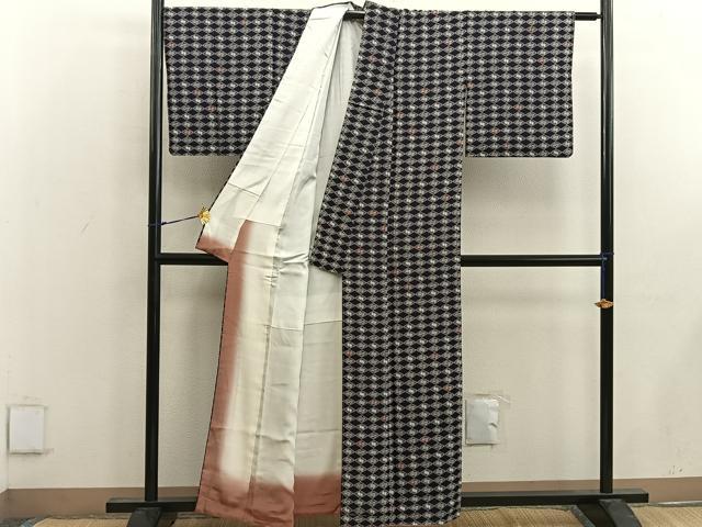 平和屋着物■上質な小紋 菱 正絹 逸品 未使用 BAAW6860mz