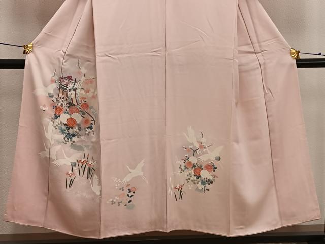 平和屋着物■訪問着 御所車飛鶴花文 正絹 逸品 BAAW6871mz