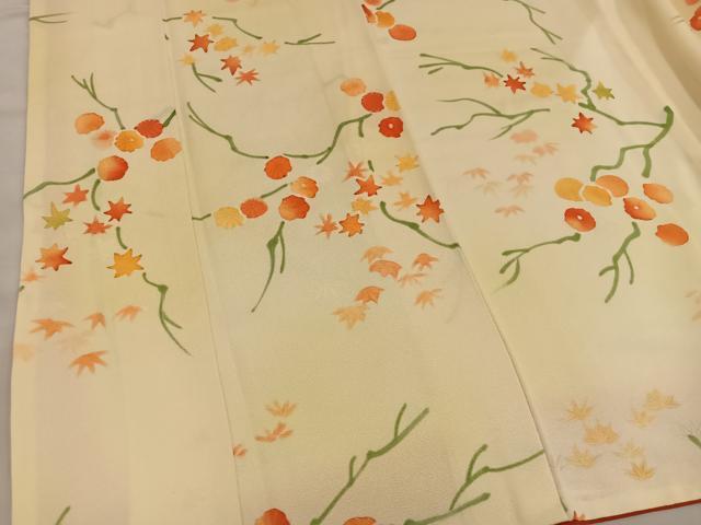 平和屋着物■上質な小紋 手描き 枝花文 正絹 逸品 BAAW6877mz