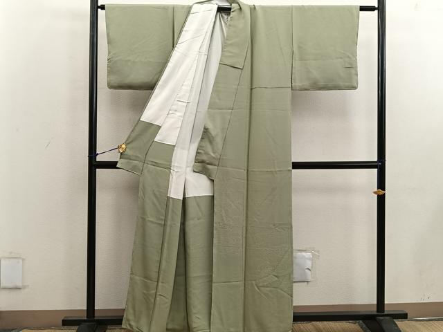 平和屋着物■上質な色無地 立波地紋 利休茶色 正絹 逸品 未使用 BAAW6907mz