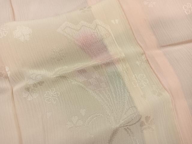 平和屋着物■長襦袢 無双仕立て 舞桜文 暈し染め 正絹 逸品 BAAW6918mz
