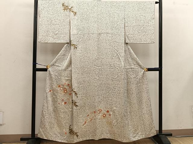 平和屋着物■訪問着 菊花文 たたき染め 金彩 正絹 逸品 BAAW6923mz