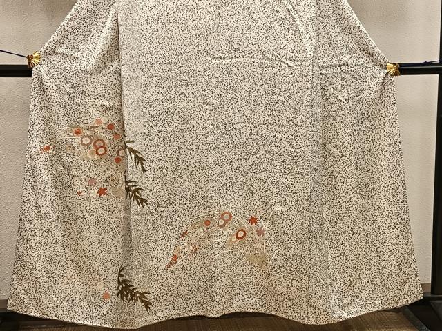 平和屋着物■訪問着 菊花文 たたき染め 金彩 正絹 逸品 BAAW6923mz