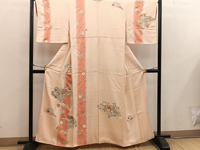 平和屋着物■訪問着 扇面亀甲花文 暈し染め 金彩 正絹 逸品 BAAW6933mz