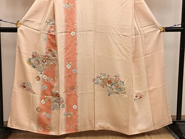 平和屋着物■訪問着 扇面亀甲花文 暈し染め 金彩 正絹 逸品 BAAW6933mz