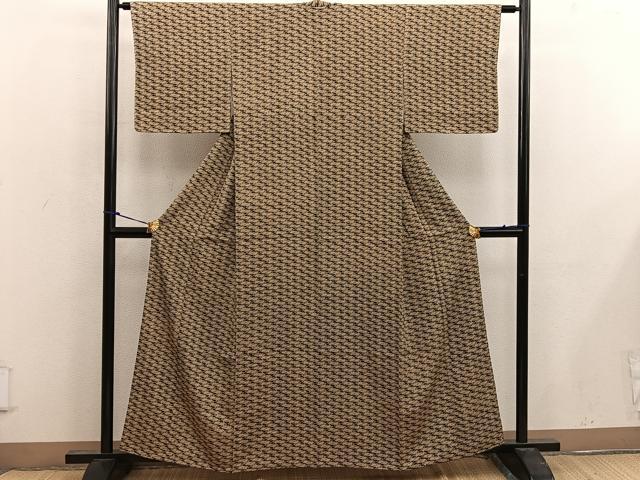 平和屋着物■上質な小紋 幾何学文様 正絹 逸品 BAAW6943mz