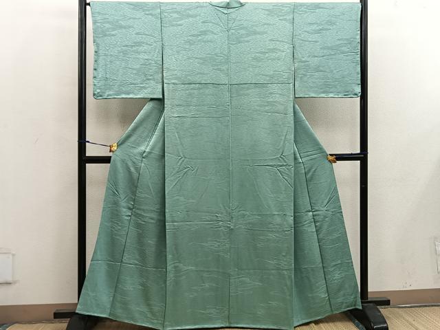 平和屋着物■上質な色無地 流水地紋 夏虫色 正絹 逸品 BAAW6962mz
