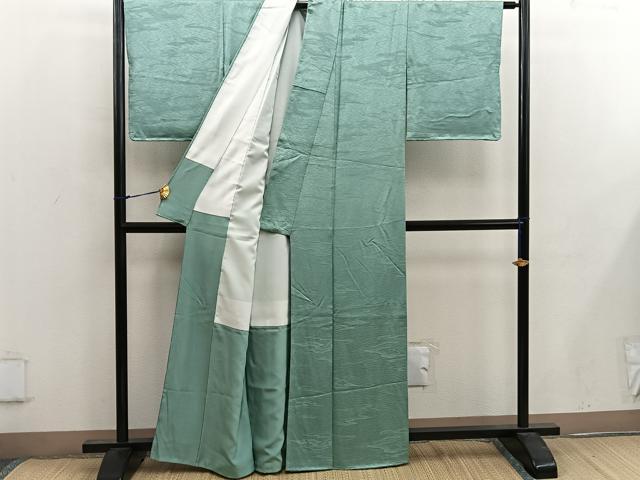 平和屋着物■上質な色無地 流水地紋 夏虫色 正絹 逸品 BAAW6962mz
