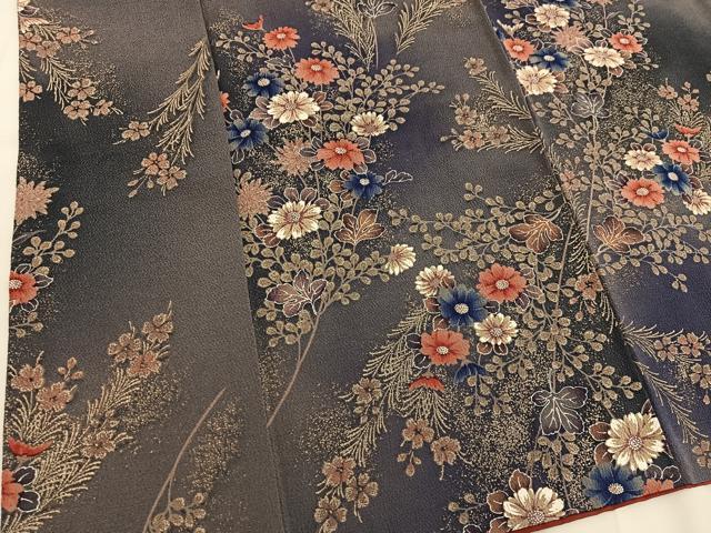 平和屋着物■上質な小紋 菊花文 金彩 正絹 逸品 BAAW6964mz