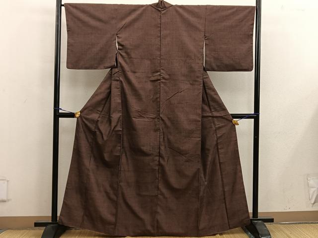 平和屋着物■上質な紬 焦茶色 正絹 逸品 BAAW6966mz