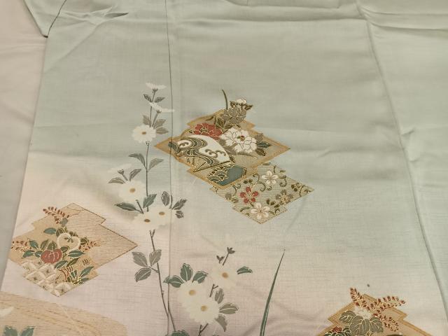 平和屋着物■訪問着 松皮菱花文 暈し染め 金彩 正絹 逸品 BAAW6989mz