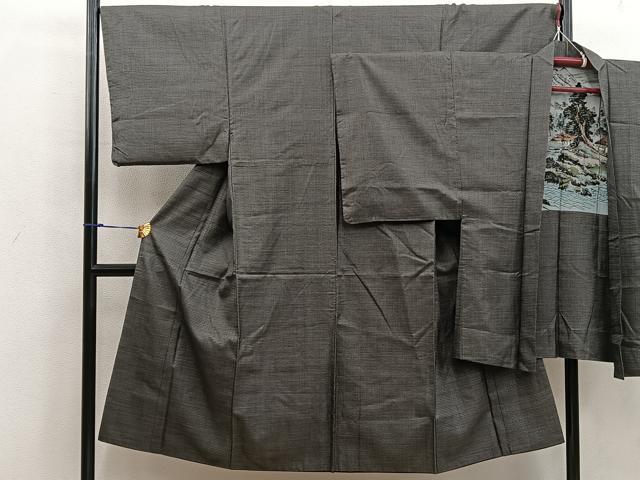 平和屋着物■男性 本場大島紬 アンサンブル 100亀甲 総詰め 正絹 逸品 BAAW6994mz