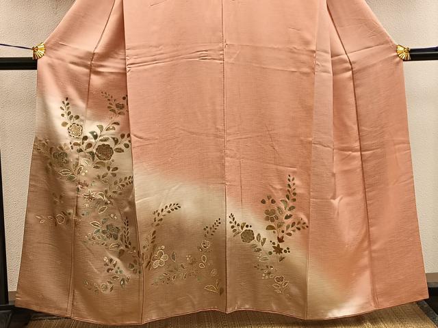 平和屋着物■訪問着 草花文 暈し染め 金彩 正絹 逸品 BAAW6996mz