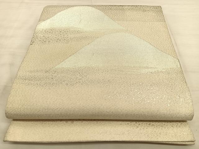 平和屋着物◎太鼓柄袋帯 綴れ 遠山文 銀糸 正絹 逸品 BAAW7140qw