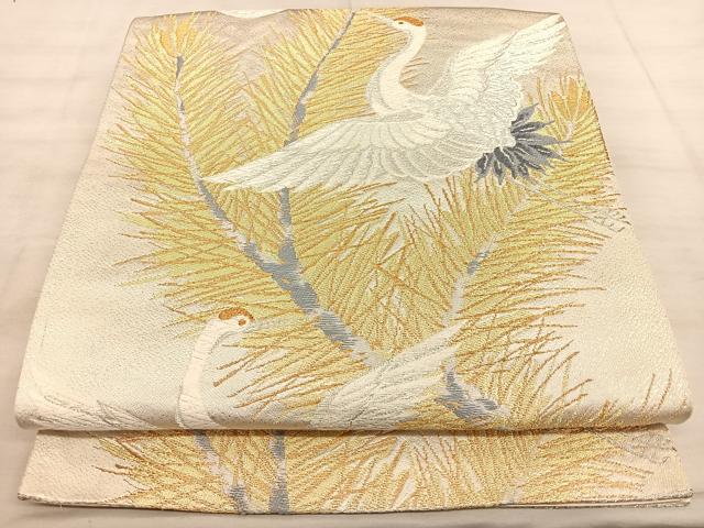 平和屋着物◎六通柄袋帯 唐織 松皮菱文 金銀糸 正絹 逸品 BAAW7160qw