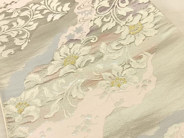 平和屋着物◎六通柄袋帯 道長花唐草文 金銀糸 正絹 逸品 BAAW7176qw